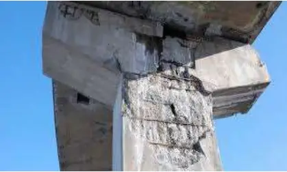 Concrete corrosion is caused by chlorides dissolved in water permeate through the concrete and reach the seal rebar.