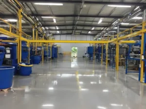 Professional application of chemical resistant coating in a Singapore manufacturing facility